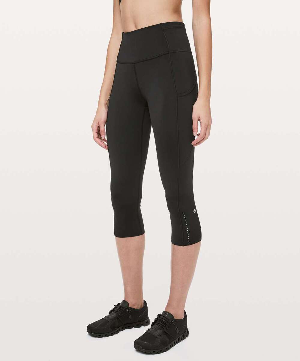 Lululemon Fast & Free Crop II *Nulux 19" Size 0 Black Nulux
